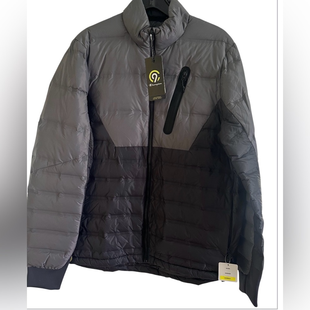 C9 by Champion Two-Tone Black/Gray Puffer Jacket Medium NWT